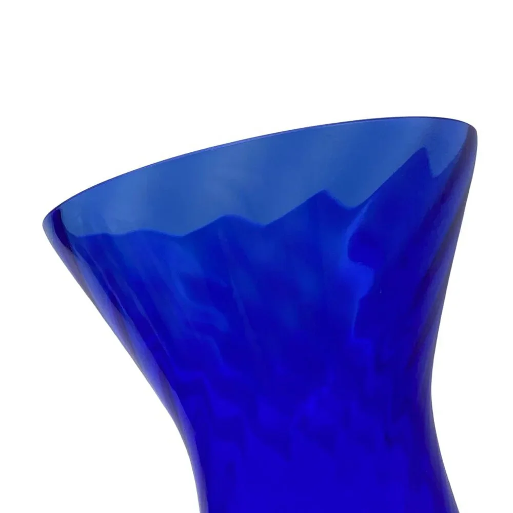 Vintage Bergdala glassworks cobalt blue flower vase‎ Sweden 8